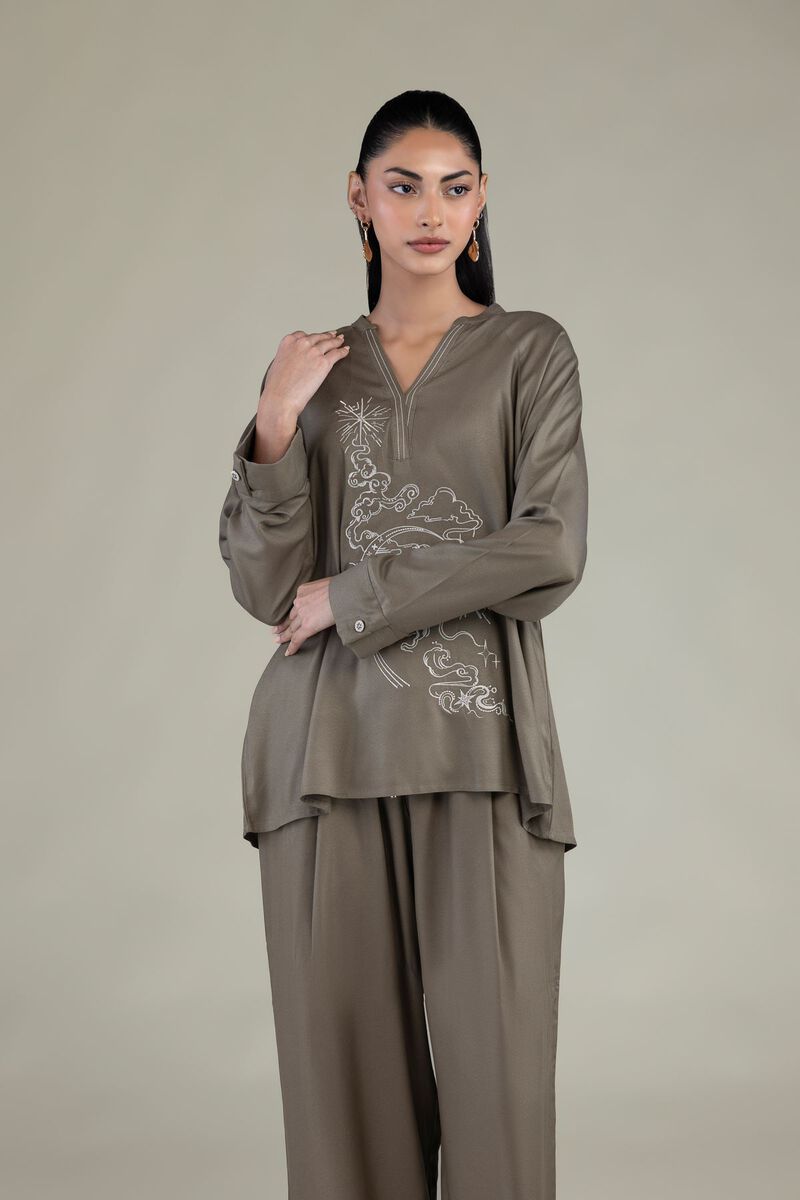 Olive V-Neck Tunic
