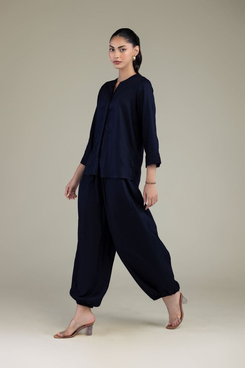 Navy Viscose Trousers