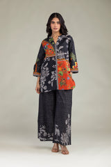 Floral Black Trousers