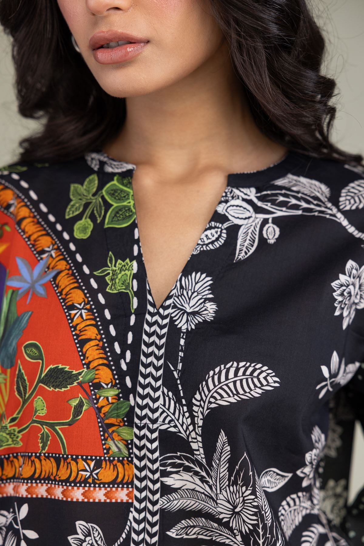 V-Neck Floral Blouse