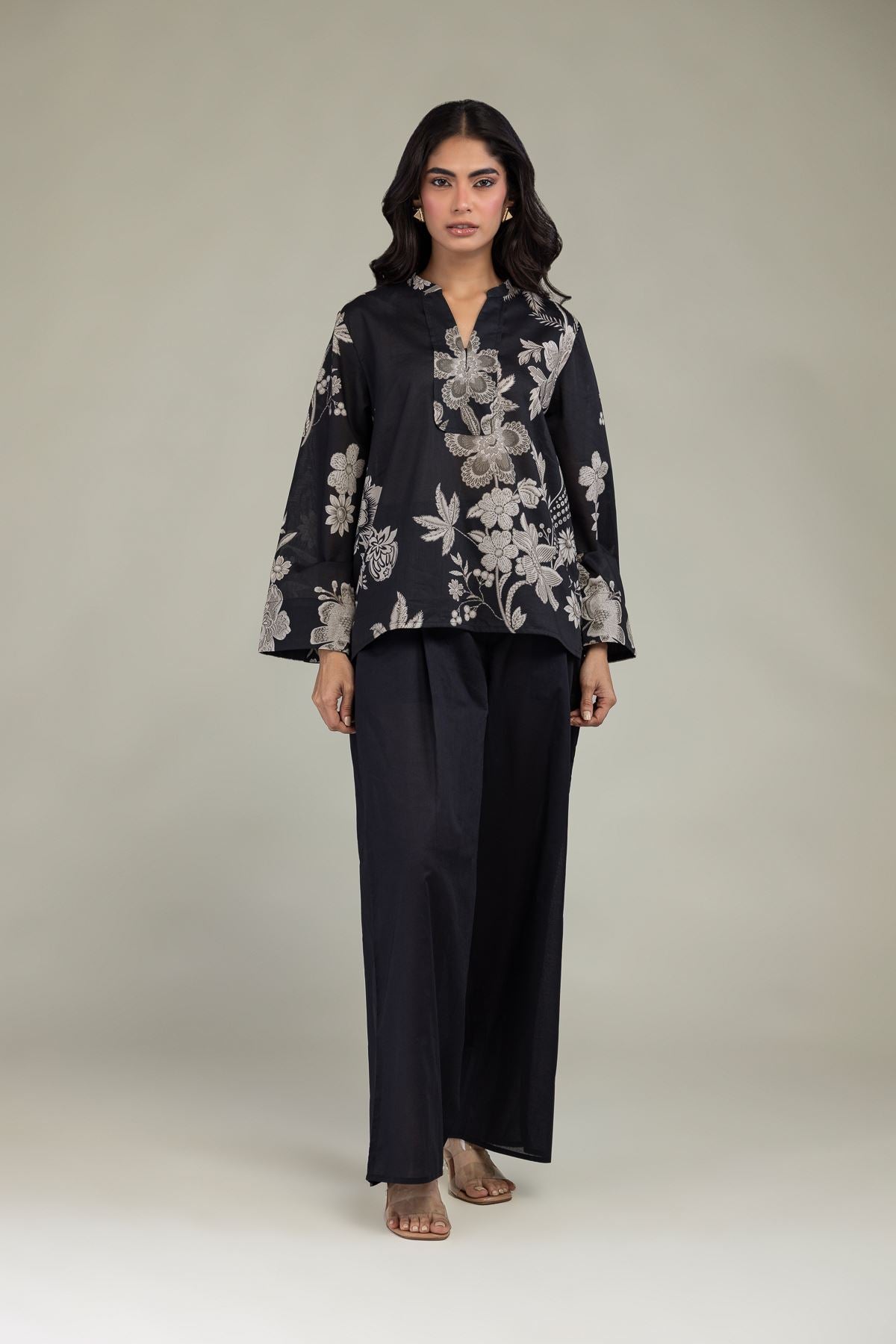 Black Floral Tunic