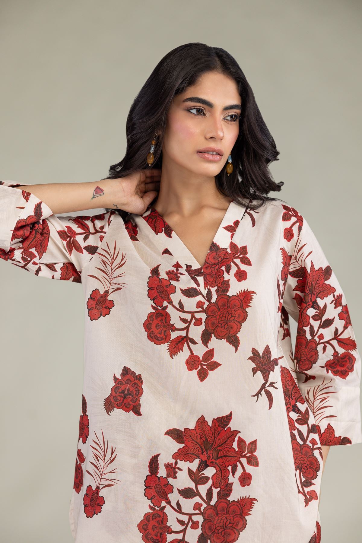 Floral V-Neck Tunic