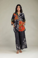 Floral Black Trousers