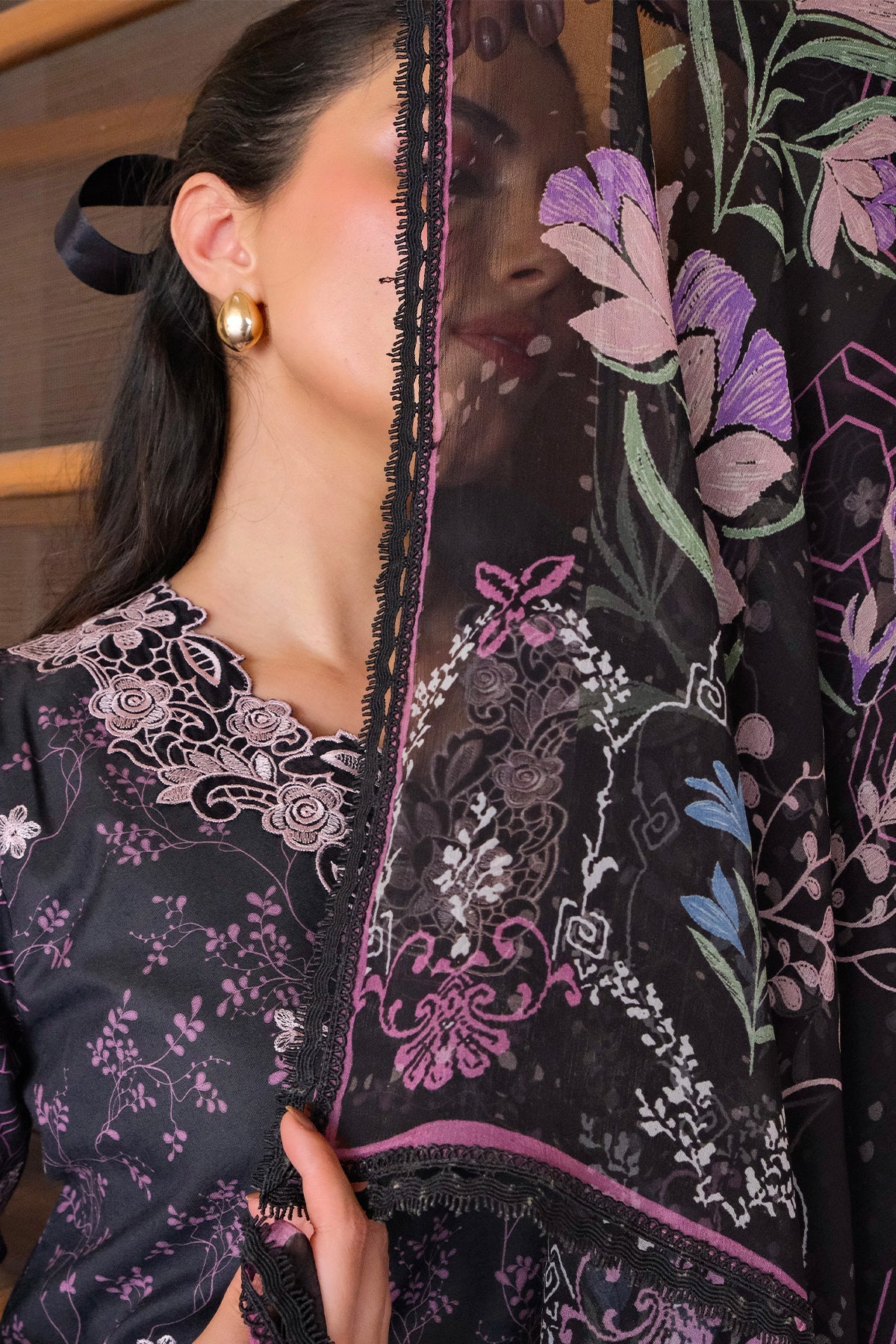 Embroidered Lawn Fabric (2Pcs)