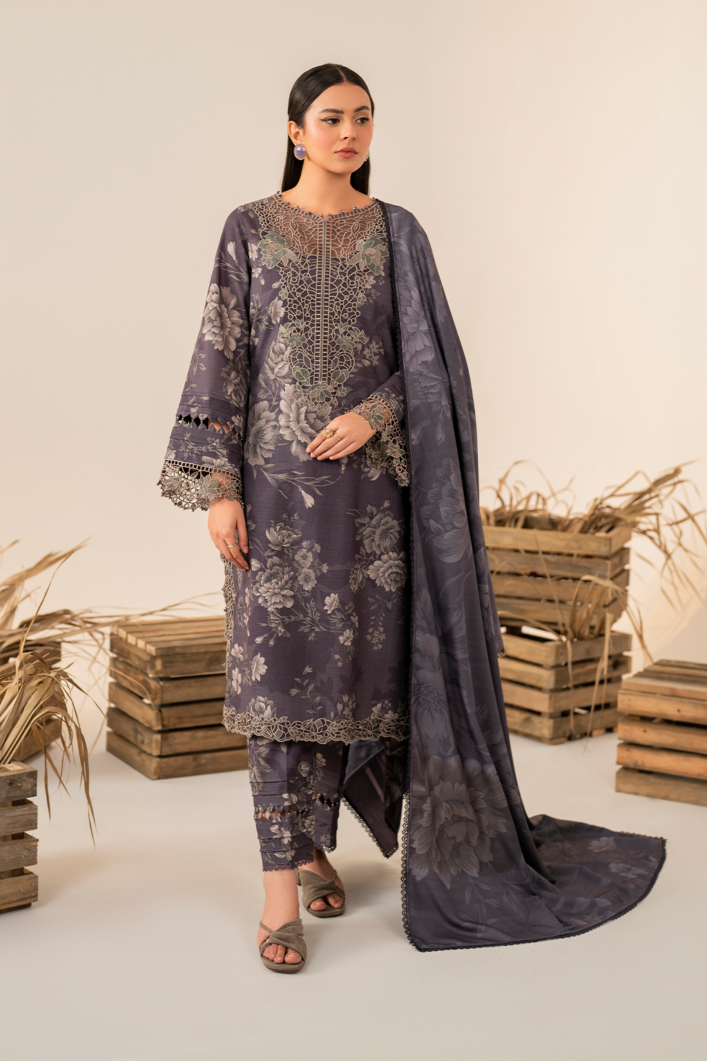 UE-349 Printed Khaddar