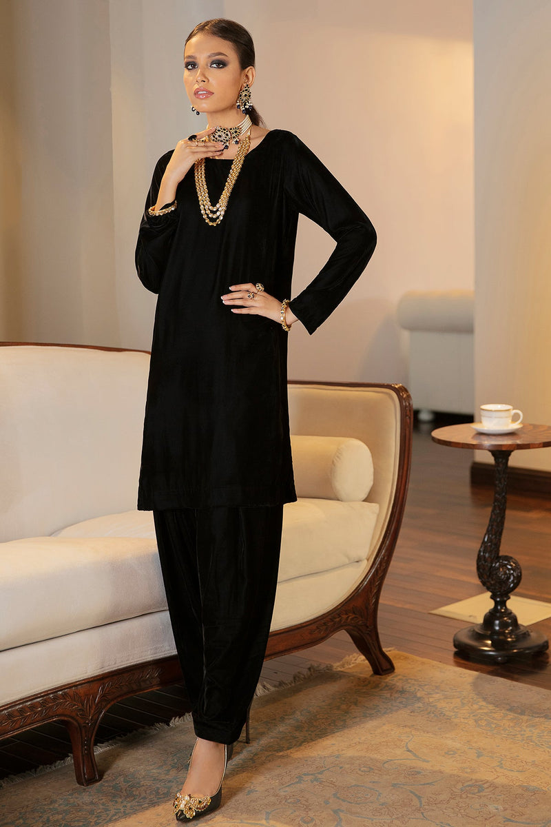 Solid Velvet Suit Pr-576