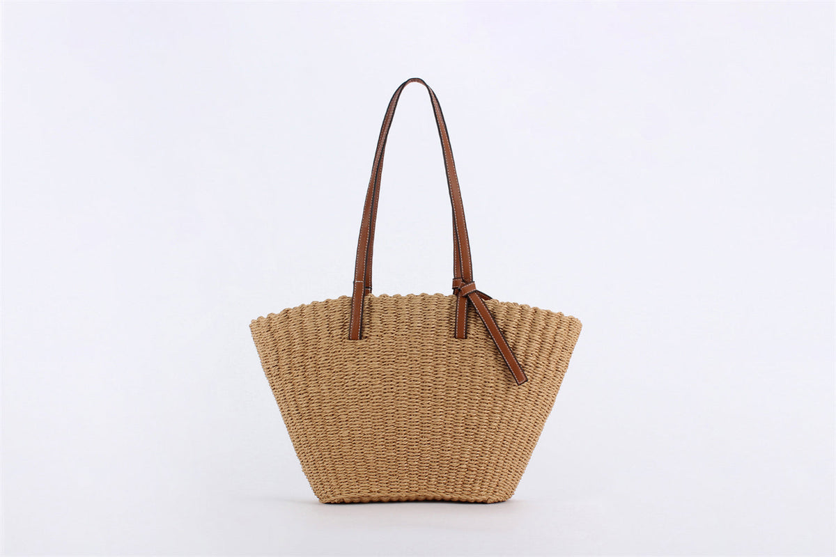 Elsa Brown Raffia Tote Bag