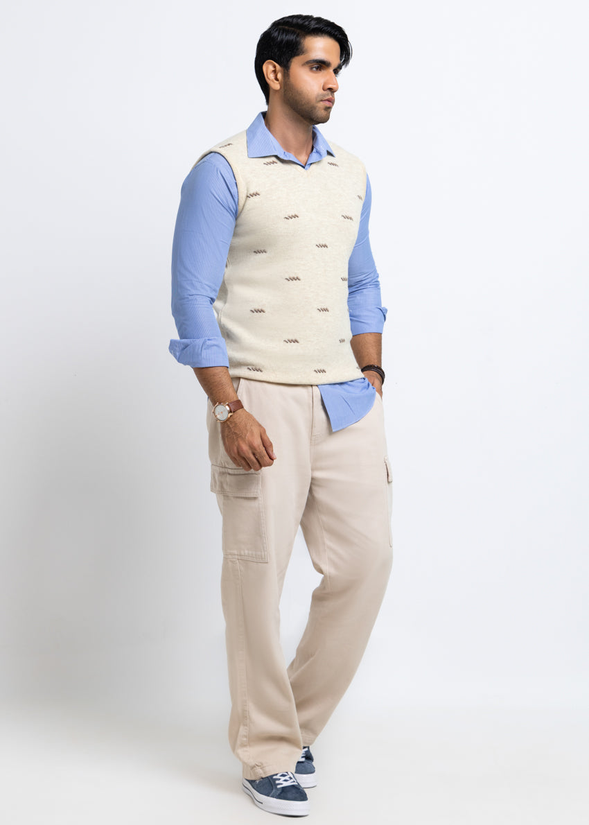 Swan-V-Neck Sando Sweater (655-14)