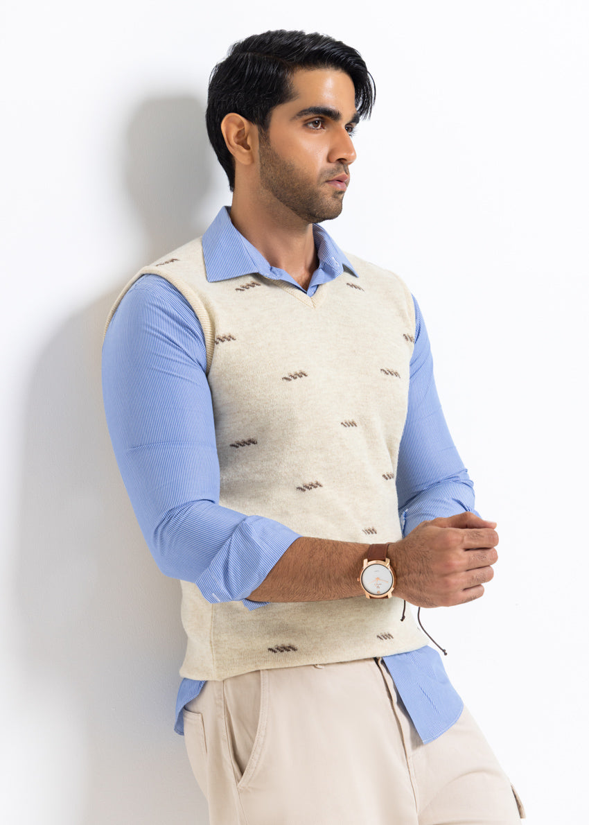 Swan-V-Neck Sando Sweater (655-14)