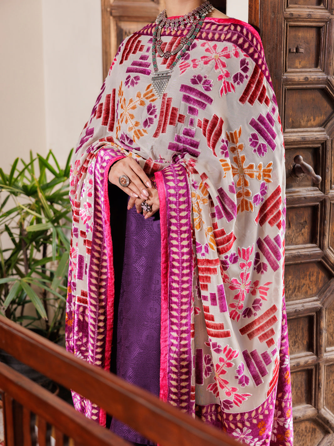 Purple Acrylic 3Pc Stitched - AWP-3PS-657