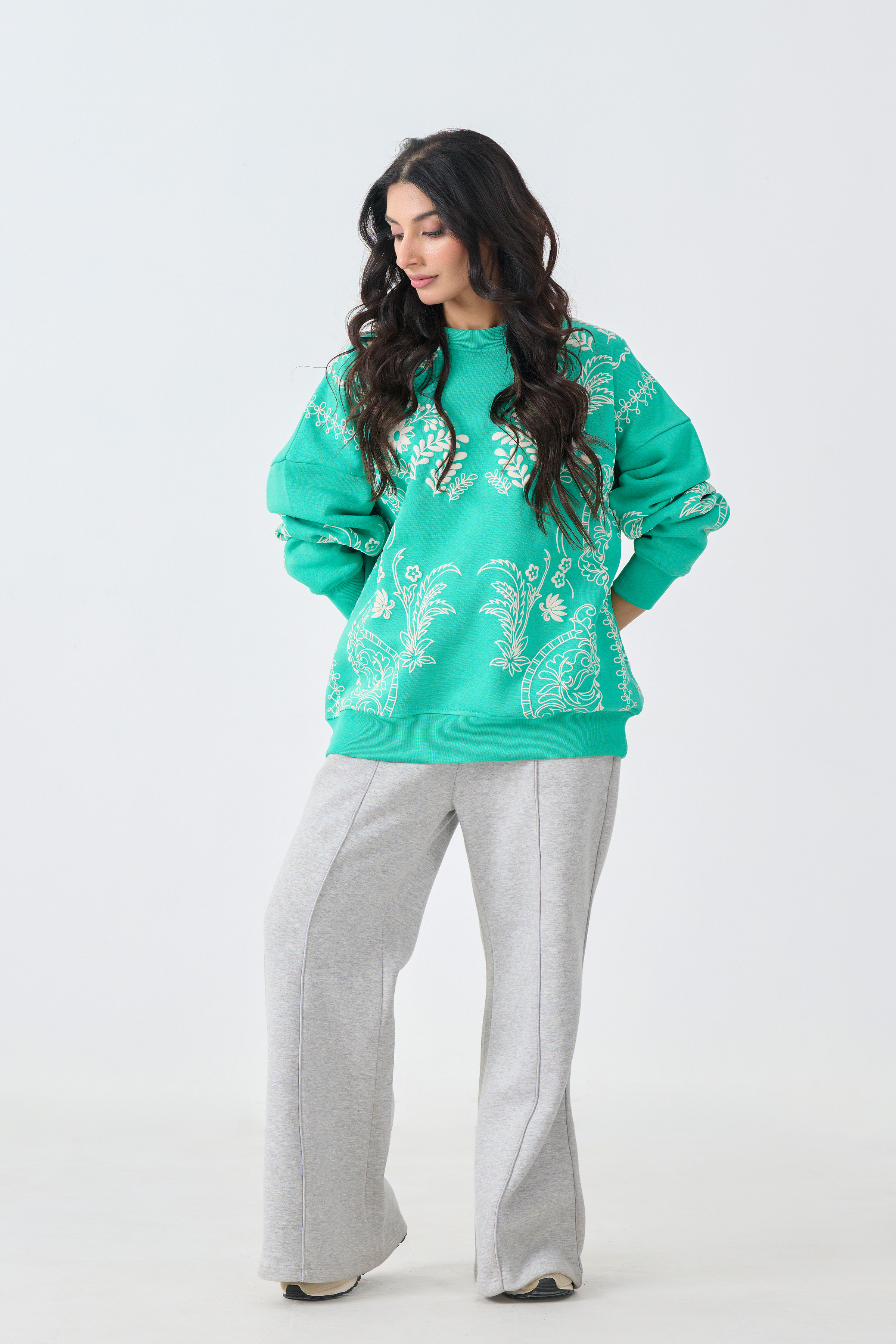 Loose Fit Sweatshirt (Emerald Green)