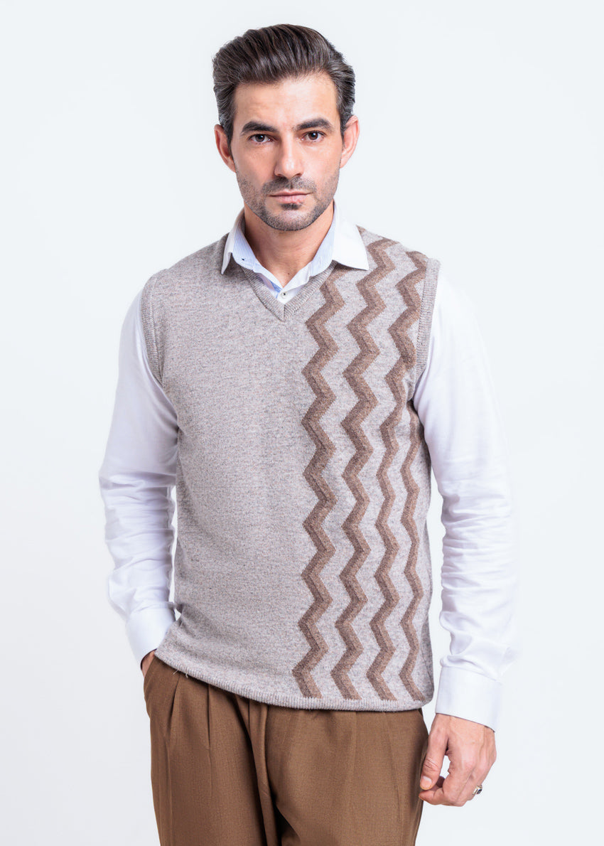 String-V-Neck Sando Sweater (663-14)