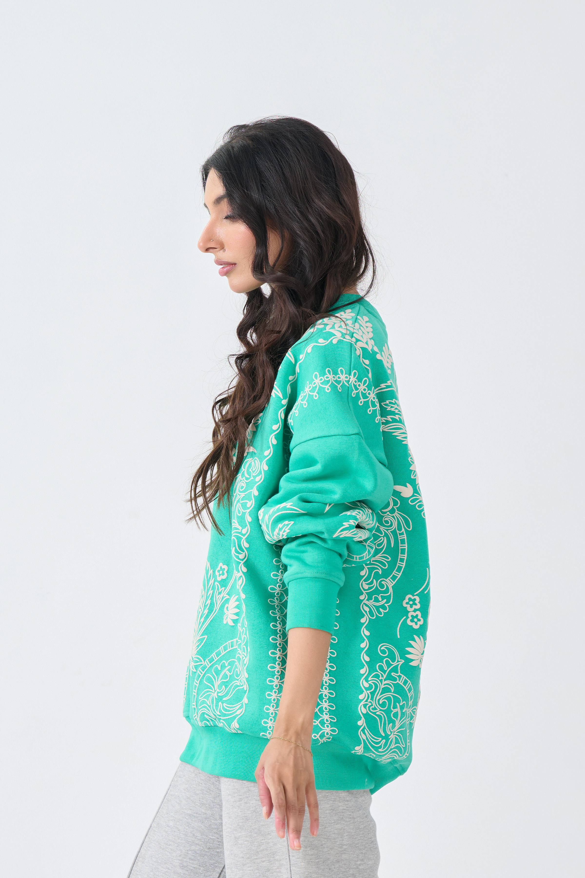 Loose Fit Sweatshirt (Emerald Green)