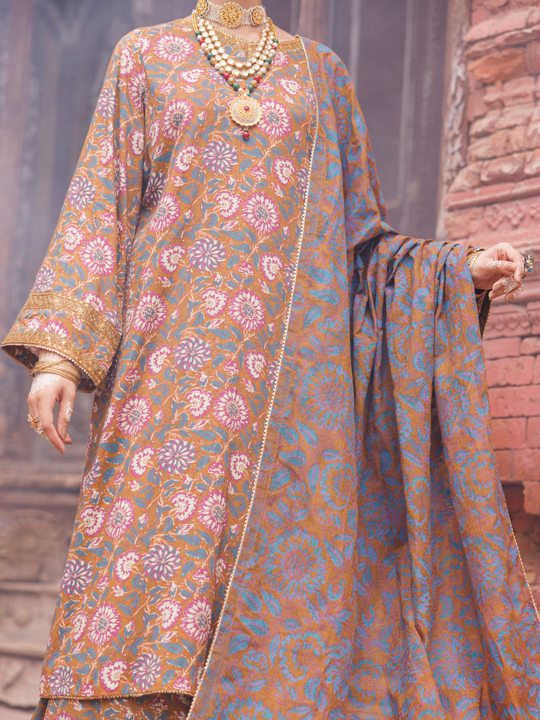 Multicolor Maple Silk 3Pc Unstitched - AWP-3PS-672