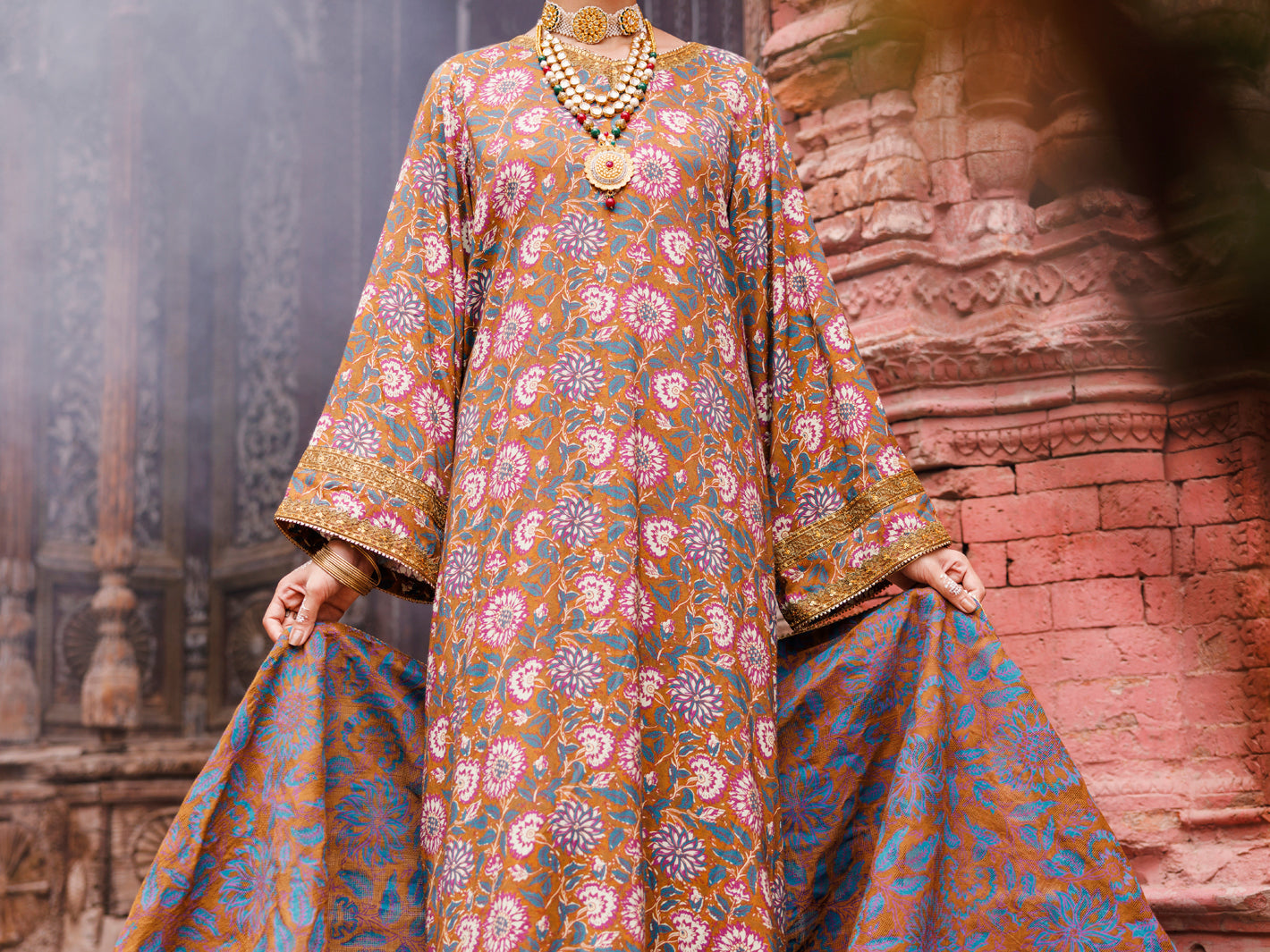 Multicolor Maple Silk 3Pc Unstitched - AWP-3PS-672