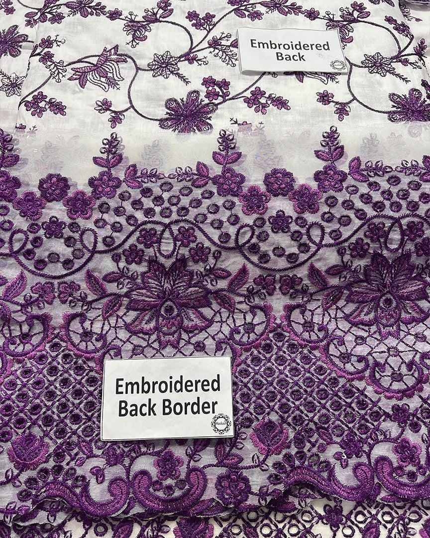 Faiza Saqlain – Jehona Style (White & Purple)