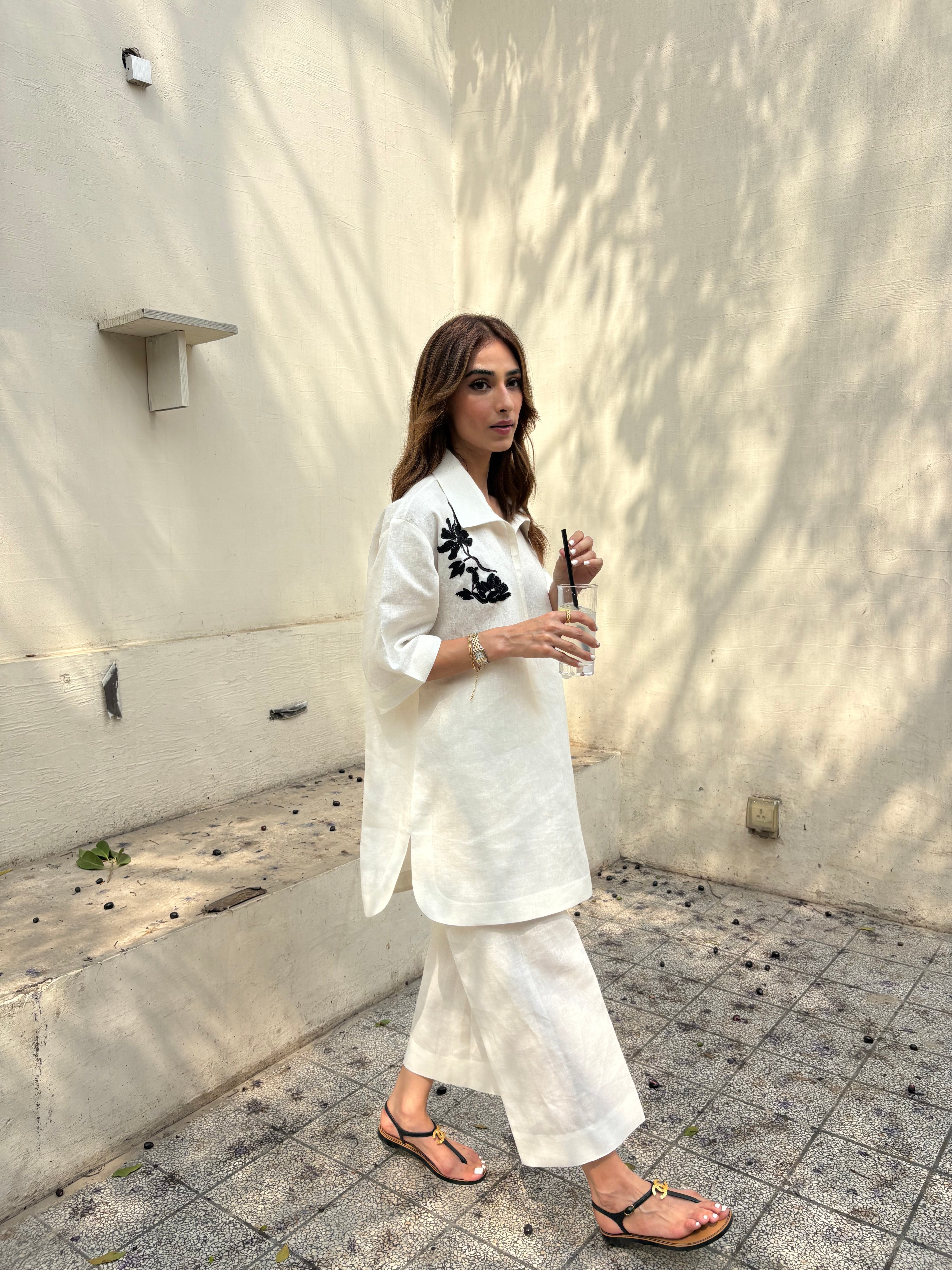 Coco White Linen Set