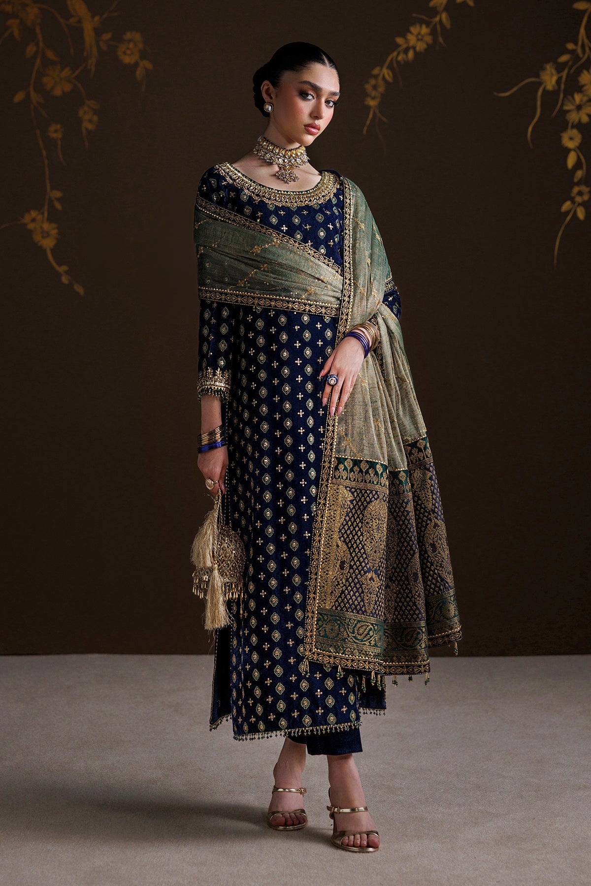 EMBROIDERED VELVET UF-4551