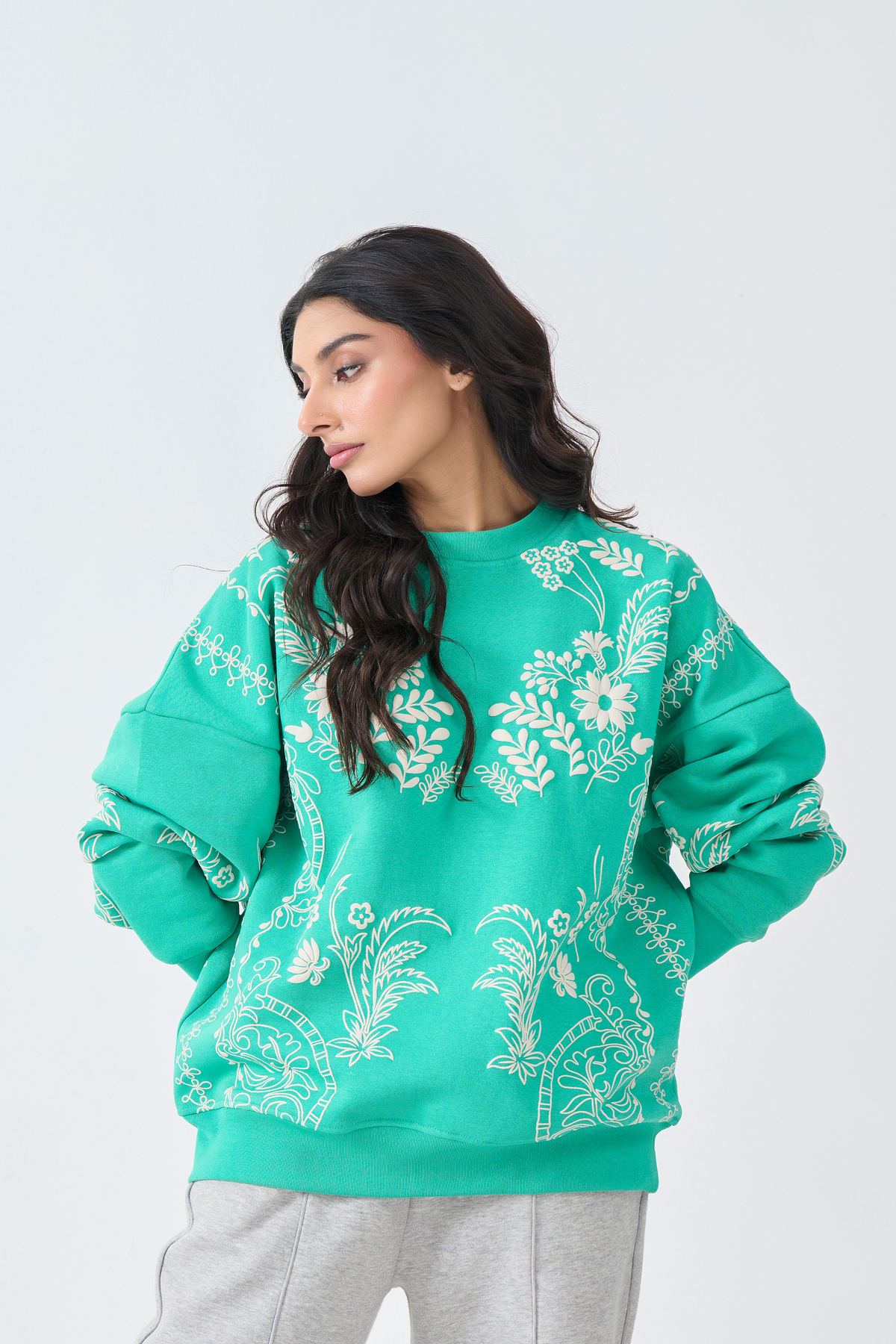 Loose Fit Sweatshirt (Emerald Green)