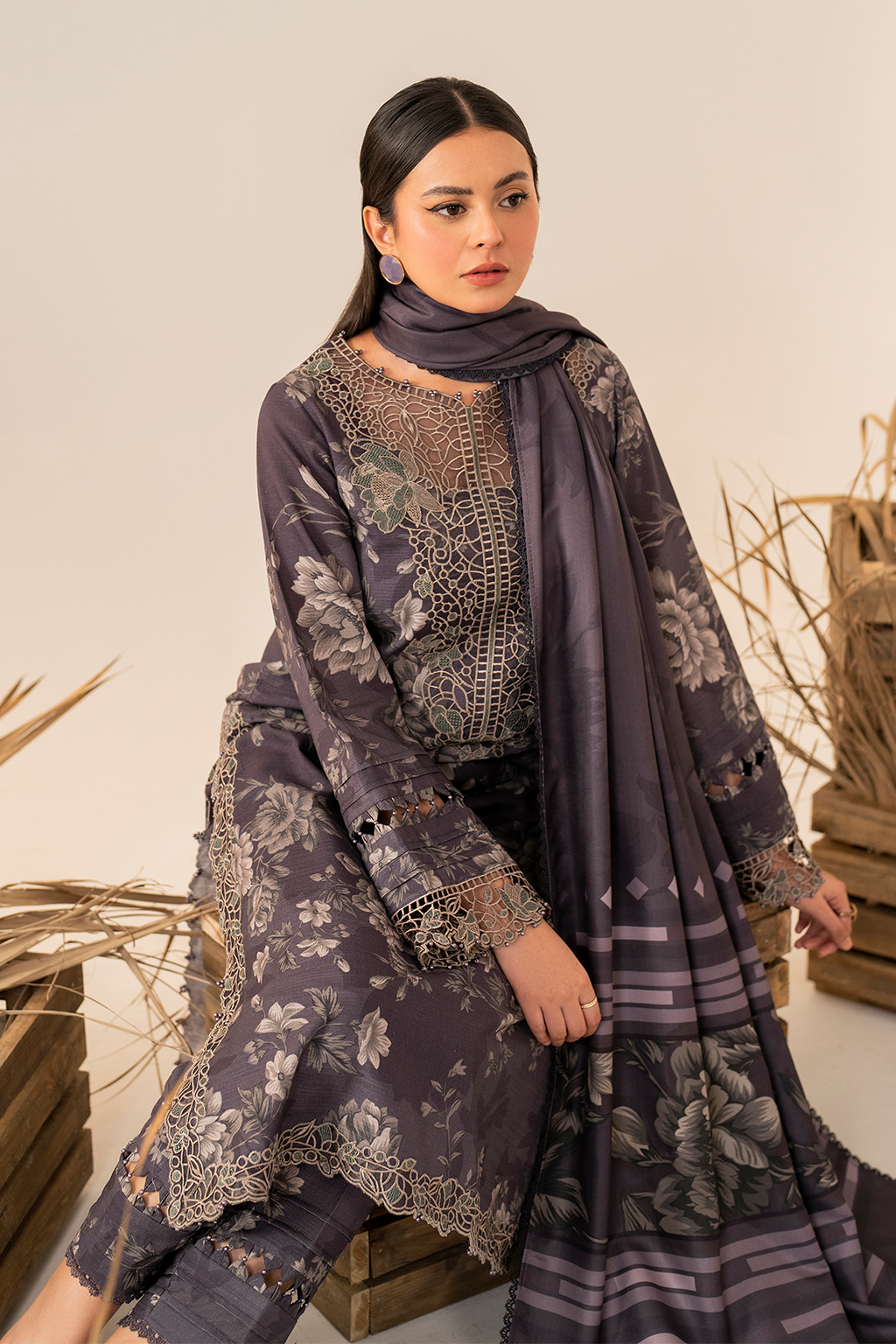UE-349 Printed Khaddar