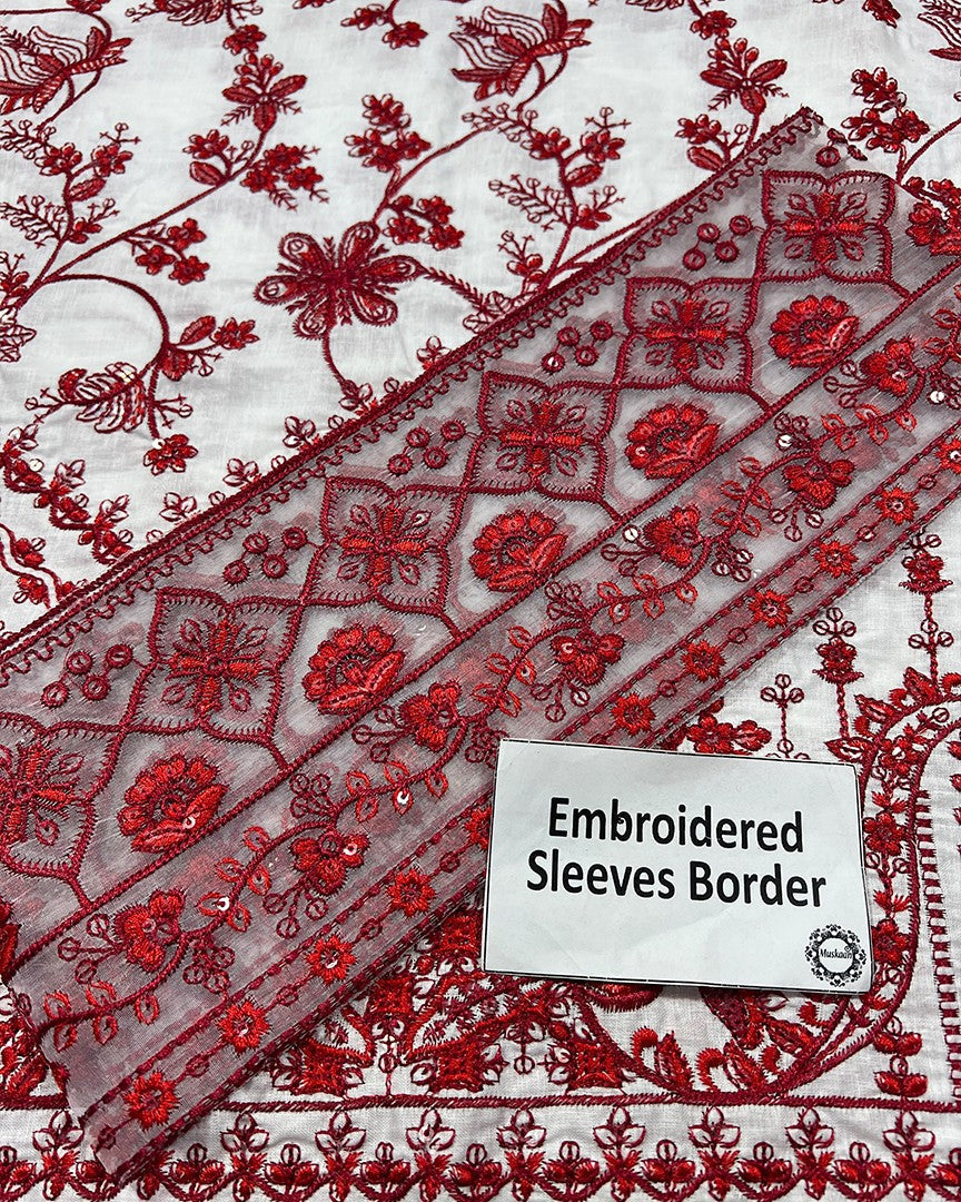 Faiza Saqlain – Jehona Style (White & Red)