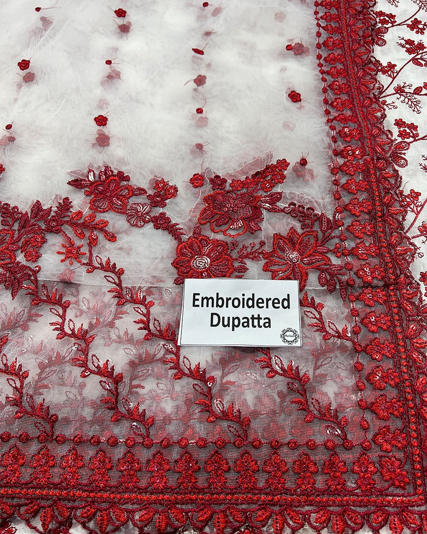 Faiza Saqlain – Jehona Style (White & Red)