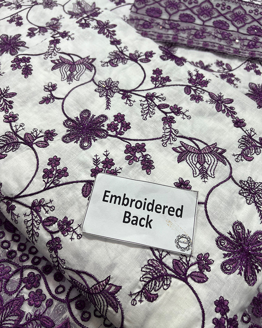 Faiza Saqlain – Jehona Style (White & Purple)