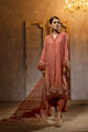 Da-2075 Rust Embroidered Kurta With Dupatta