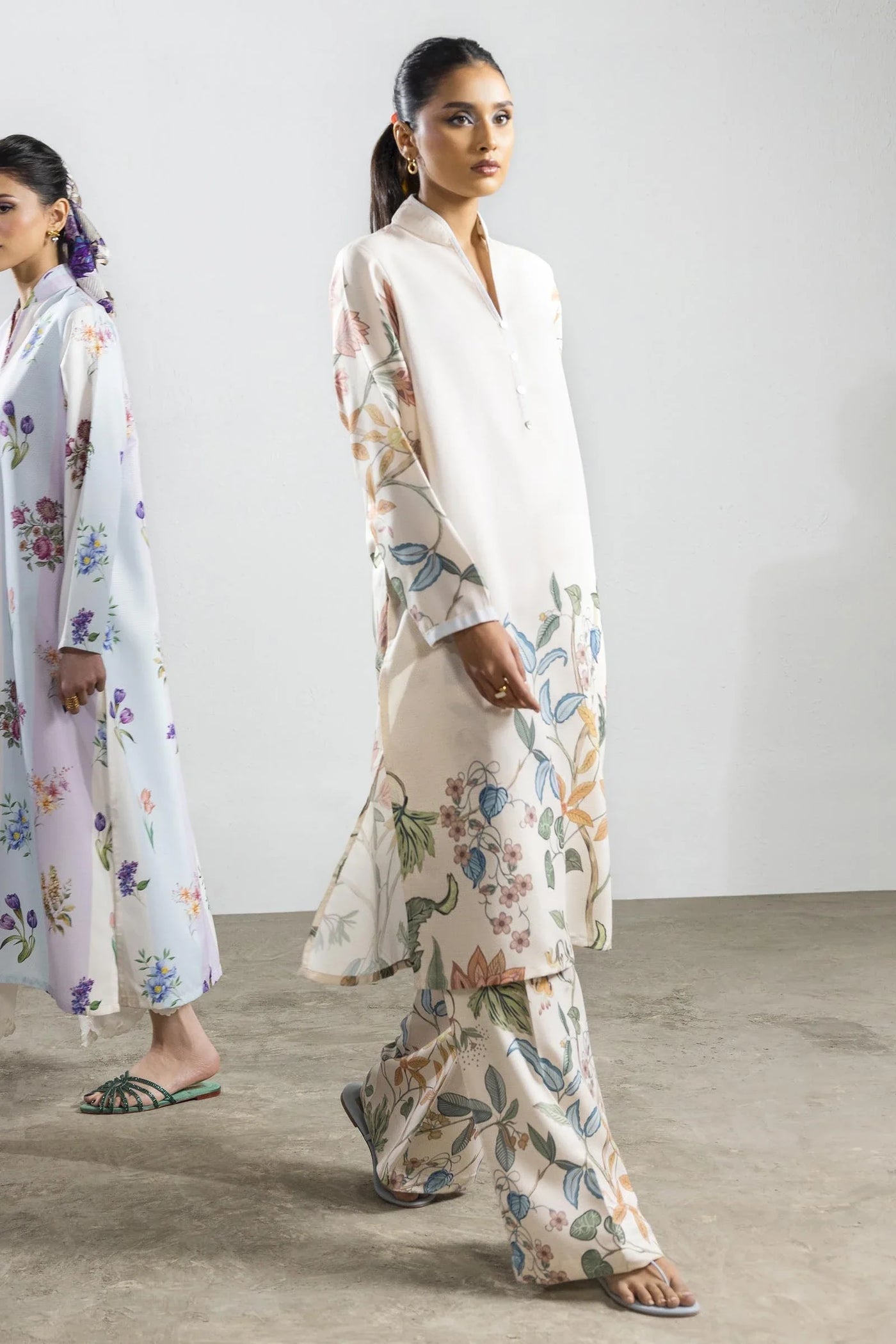 Stitched Blended Jacquard Shirt + Culotte
