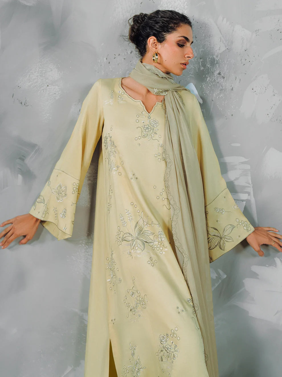 Biscotti Bliss - 3Pcs Khaddi Silk Ensemble