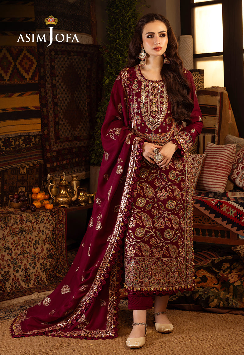 Ajlso-07 Unstitched 3 Pcs Shirt Dupatta Trouser