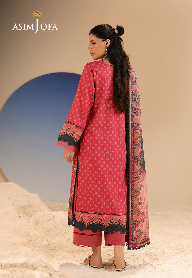 AJUBUD-34 Digital Printed Lawn Stitched 3 PCS