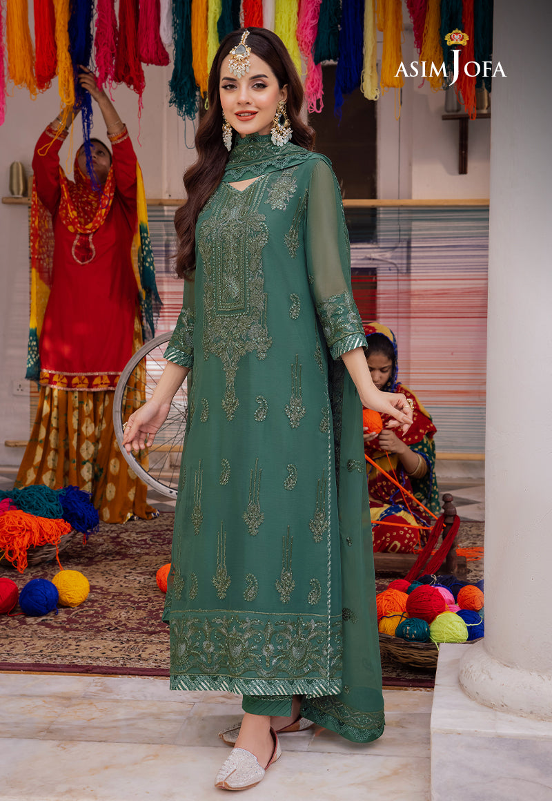 AJAB-23 EMBROIDERED CHIFFON 3 PCS