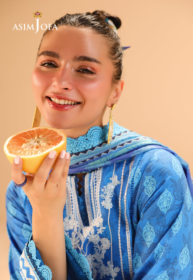 AJUBUD-24 Printed Embroidered Lawn Stitched 3 PCS