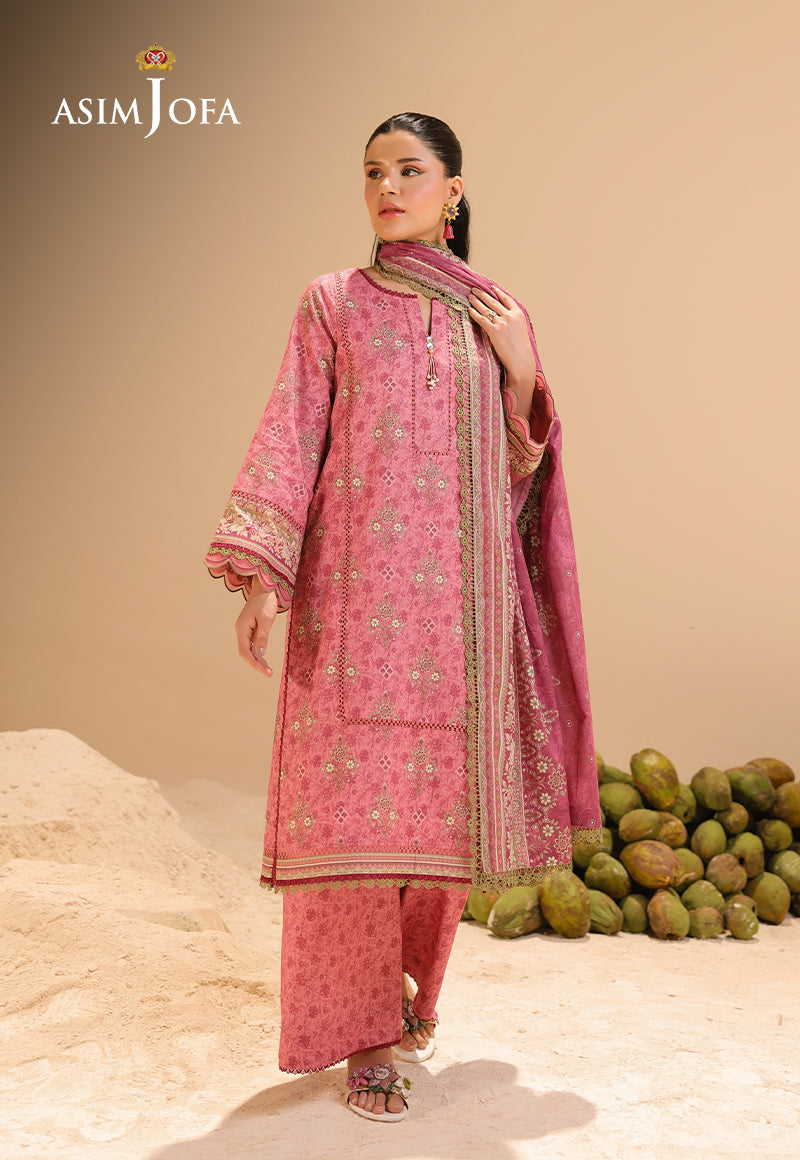 AJUBUD-28 Printed Lawn Stitched 3 PCS