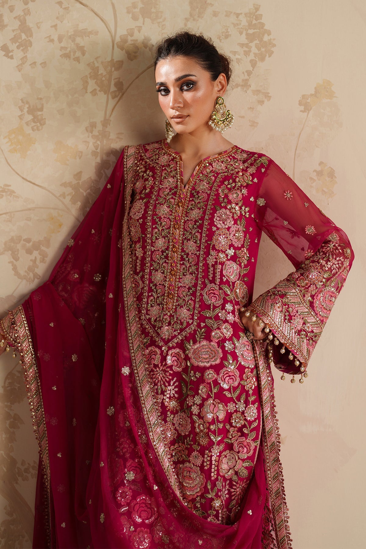 EMBROIDERED CHIFFON UF-4363