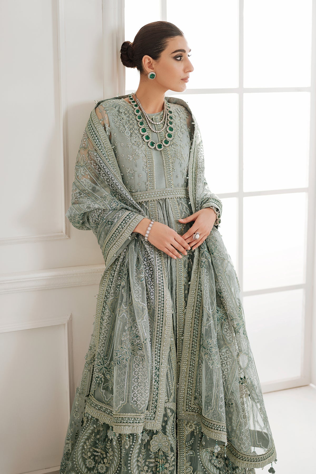 EMBROIDERED NET CH10-05 UNSTITCHED