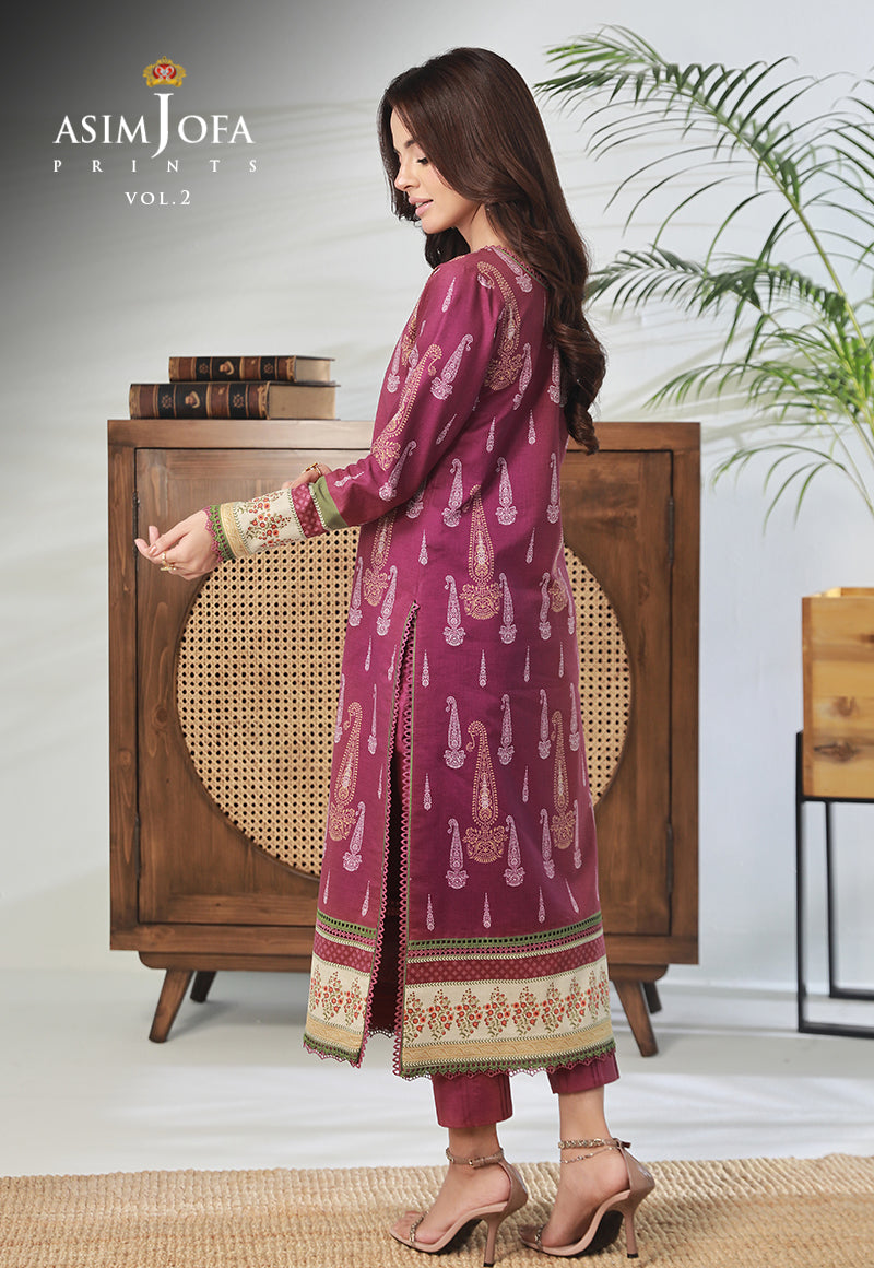 Ajbpd-57 Designers Stitched Printed Lawn 2 Pcs