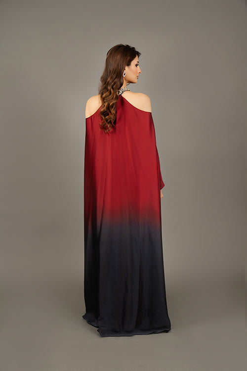 Crystal Neckline Ombrè Kaftan