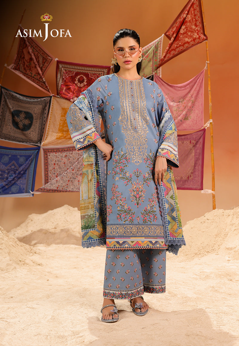 AJUBU-11 Printed Embroidered Lawn 3 Pcs