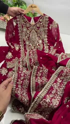 Aneelas Stiched Bridal/Wedding Chiffon With Ada Work 3pc [MAWRA-02] [Dispatch Time 2 Month]