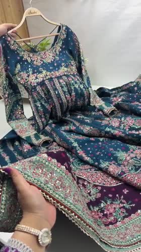 Rs 45000 Aneelas Stitched Bridal Ada Work Heavy Emb 3pc Maxi [BR-39] [Dispatch Time 3 Months]