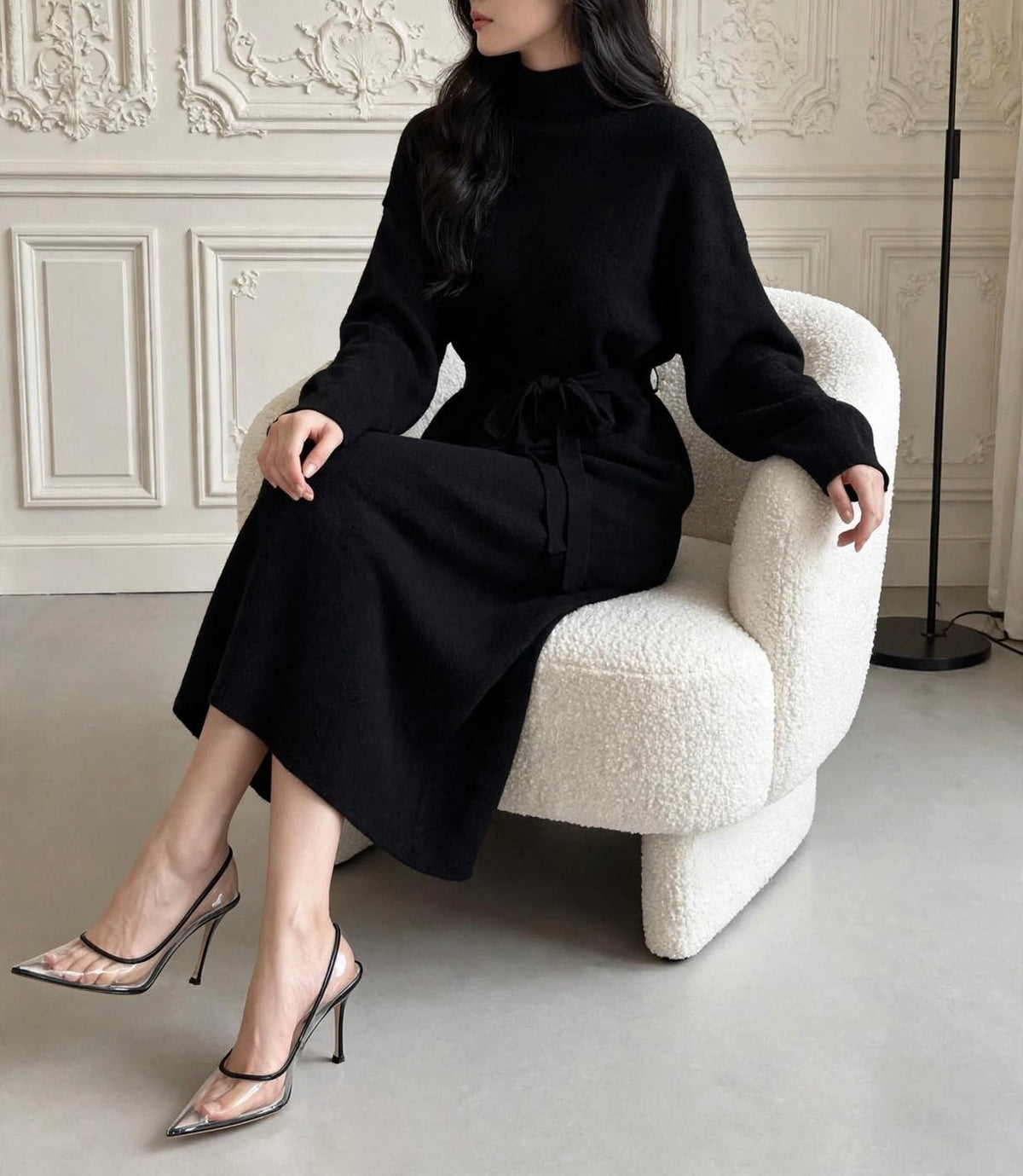 Liya Cable Knit Dress with Belt