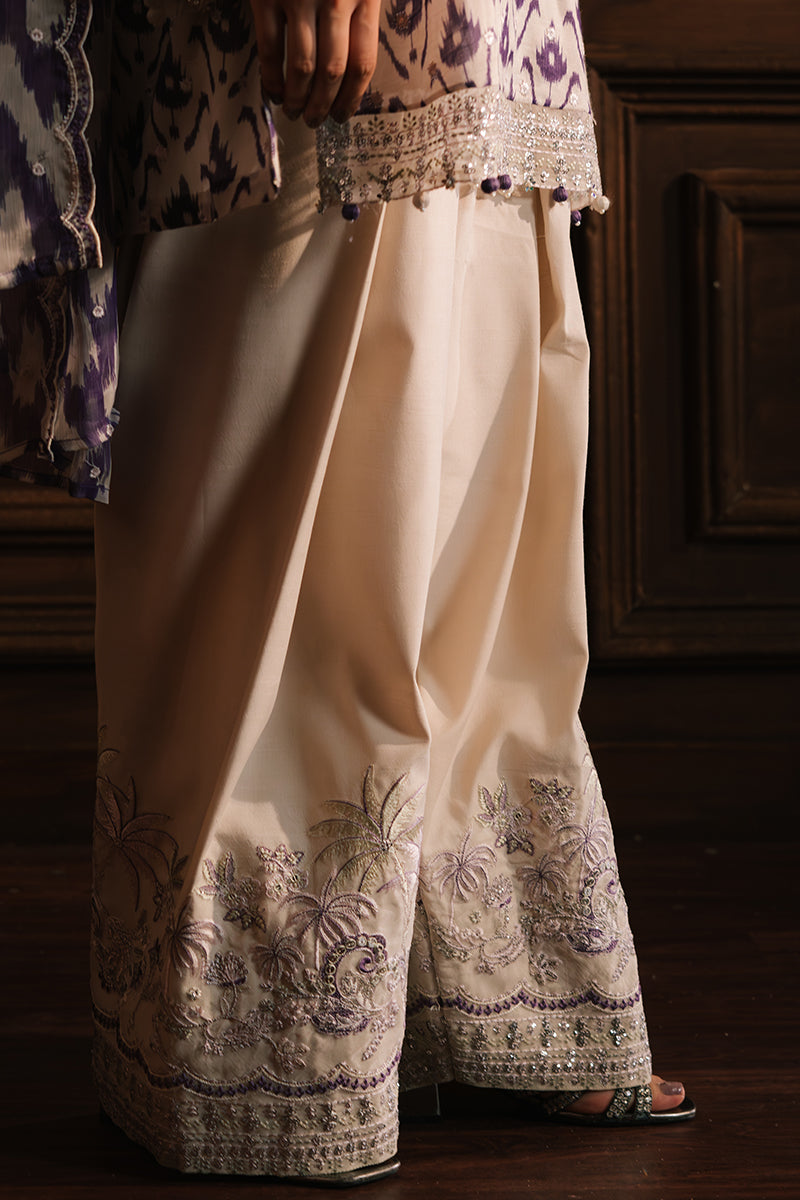 Levender Luxe-3Pc Silk Embroidered Suit