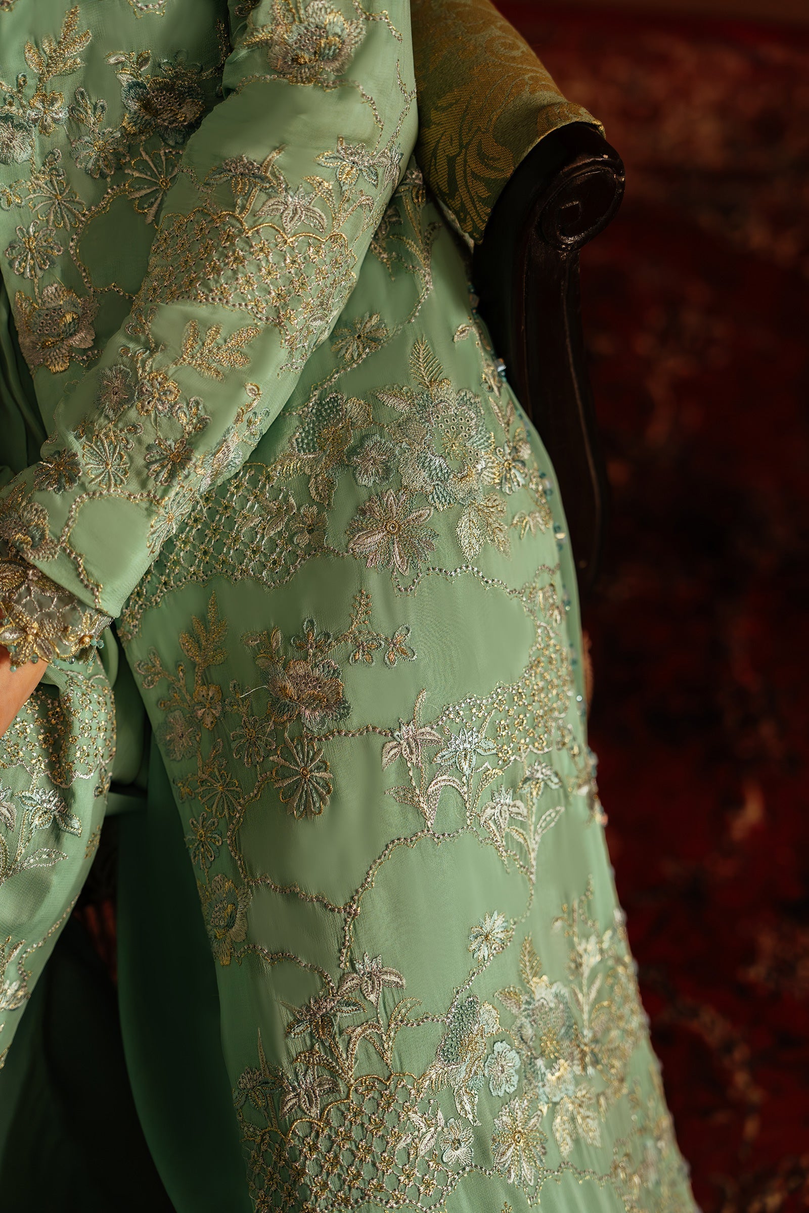 3 Piece - Embroidered Dobby Suit