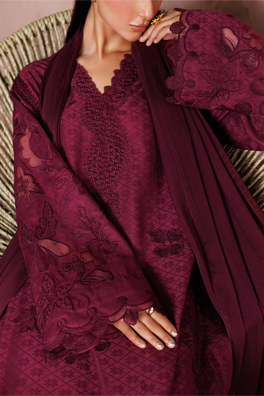 UE-702 Embroidered Lawn