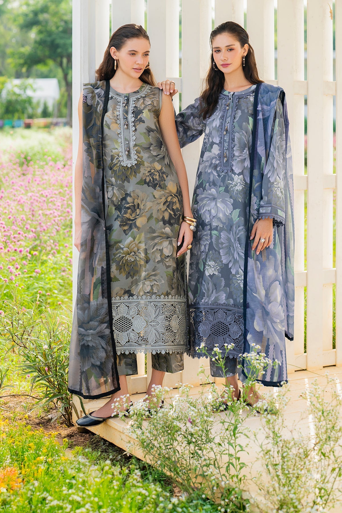 2 Piece Embellished Organza Suit