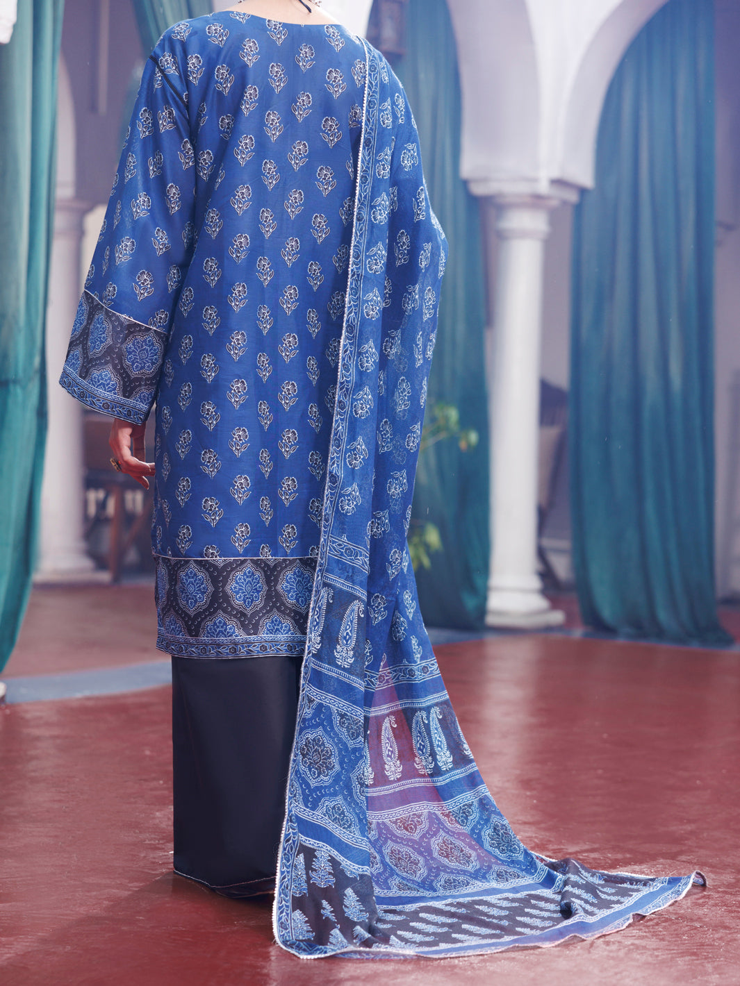 Blue Cambric 3Pc Stitched - AWP-3PS-741A
