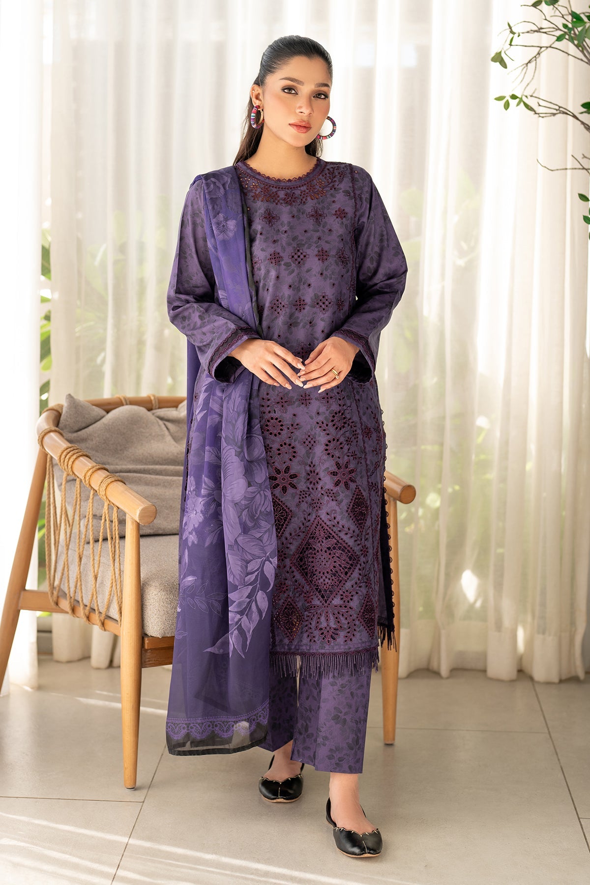 Embroidered Georgette Fabric (1Pc)