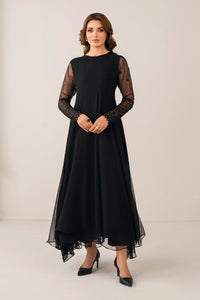 EMBROIDERED CHIFFON FROCK PR-1122